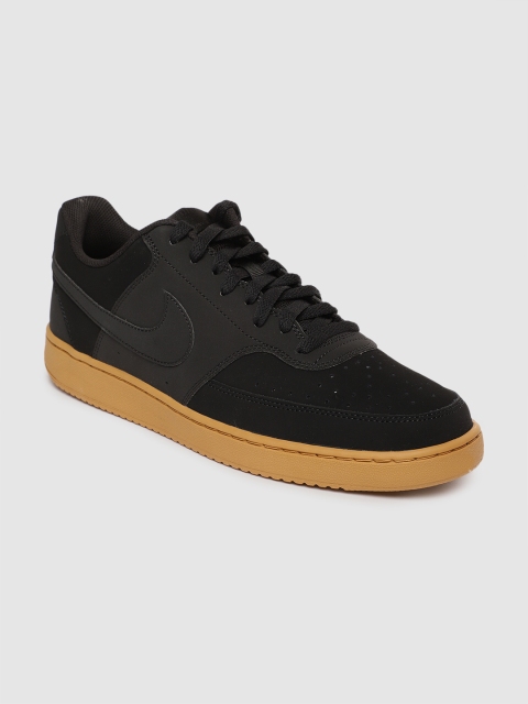 

Nike Men Black Solid COURT VISION LO Leather Sneakers