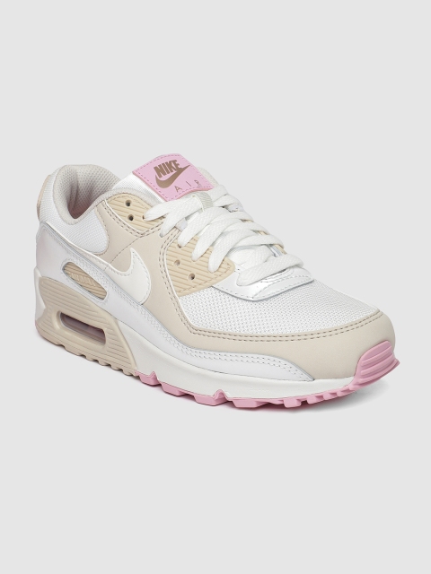 

Nike Women White & Beige AIR MAX 90 Sneakers