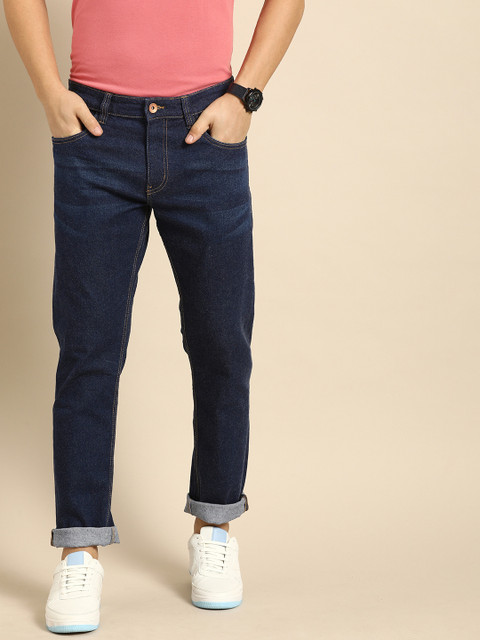

ether Men Blue Slim Fit Mid-Rise Clean Look Stretchable Jeans