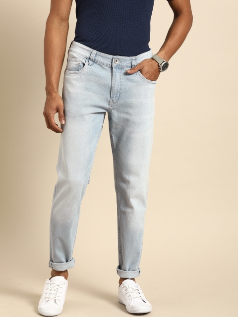 

ether Men Blue Carrot Fit Mid-Rise Clean Look Stretchable Jeans