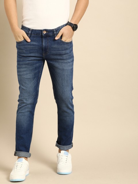 

ether Men Blue Slim Fit Mid-Rise Clean Look Stretchable Jeans
