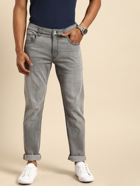 

ether Men Grey Slim Fit Mid-Rise Clean Look Stretchable Jeans