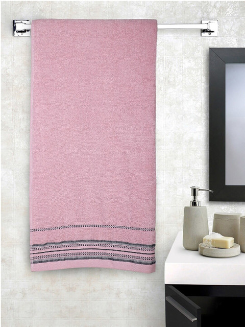 

Raymond Home Unisex Pink & Black Solid 380 GSM Bath Towel