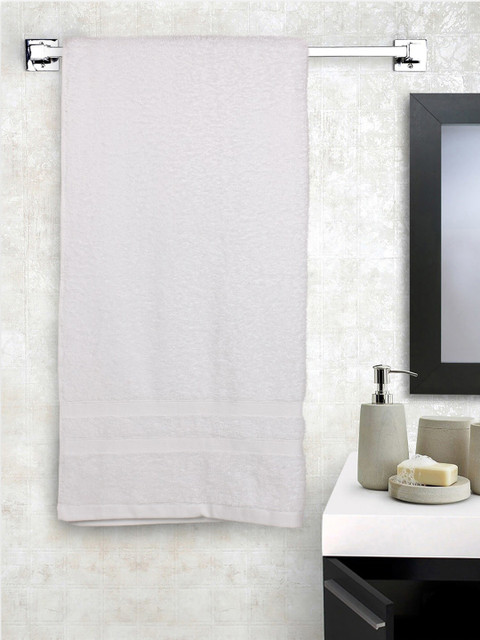 

Raymond Home Unisex White Solid 500 GSM Bath Towel