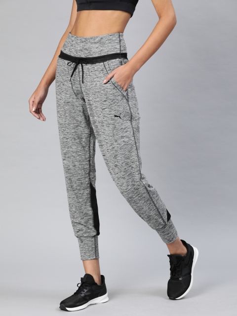 

Puma Women Charcoal Grey Melange Solid Studio Yogini Luxe Knitted Training Pants