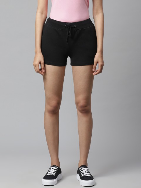 

VividArtsy Women Black Solid Shorts