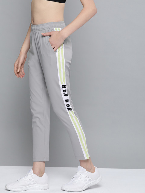 

HRX by Hrithik Roshan Women Grey Rapid Dry Antimicrobial Solid Running Track Pants