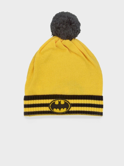 

Kids Ville Boys Yellow & Black Batman Printed Beanie