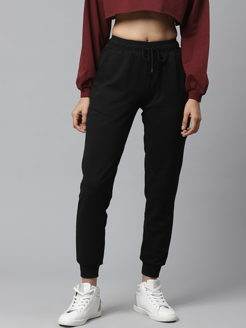 

VividArtsy Women Black Solid Slim Fit Joggers