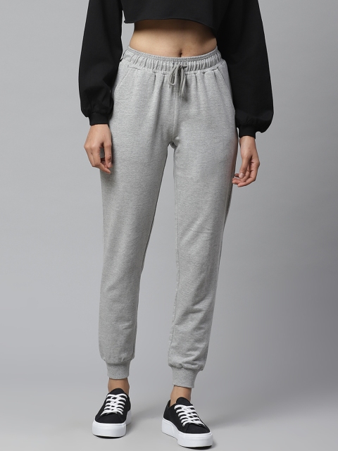 

VividArtsy Women Grey Melange Solid Slim Fit Joggers