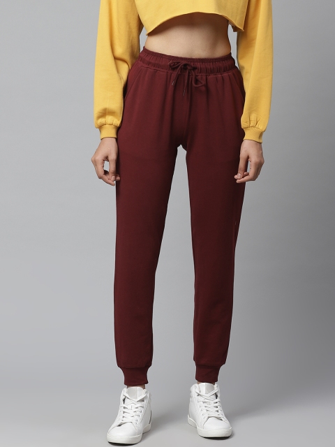 

VividArtsy Women Maroon Solid Slim Fit Joggers