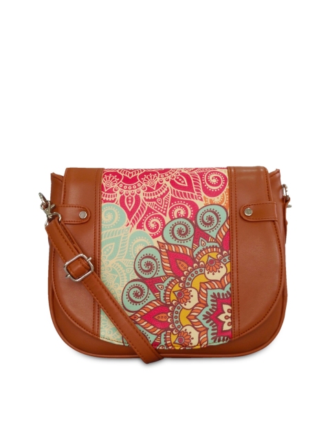 

Toteteca Tan Brown Printed Sling Bag