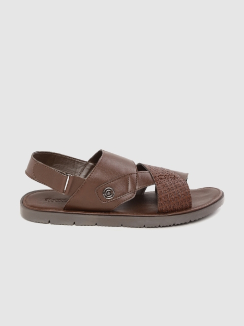 

Roadster Men Coffee Brown Textured Comfort Sandals