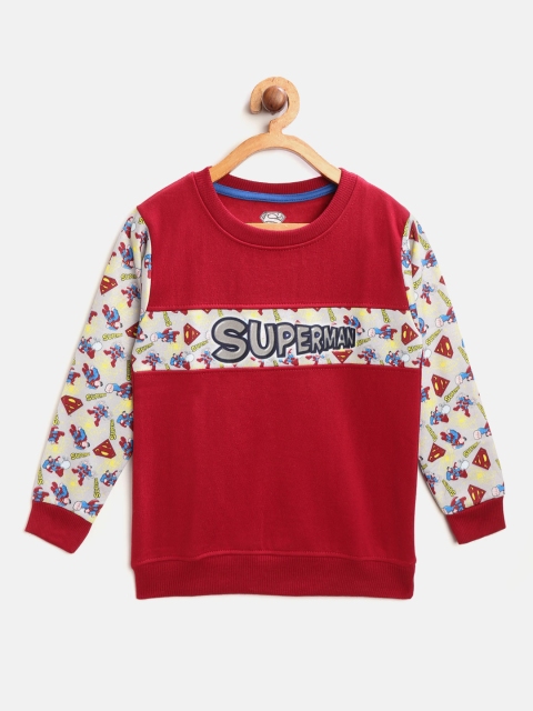 

Eteenz Boys Maroon & Grey Superman Printed Sweatshirt