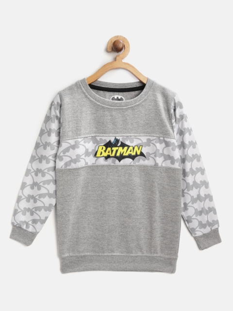 

Eteenz Boys Grey Melange Batman Printed Sweatshirt