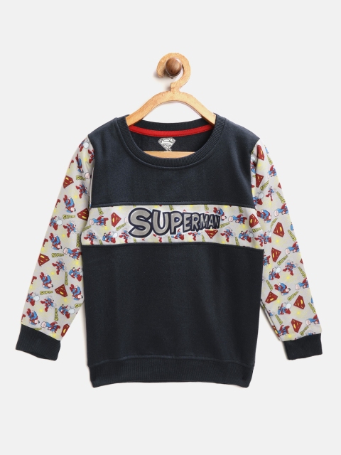 

Eteenz Boys Navy Blue & Grey Superman Printed Sweatshirt