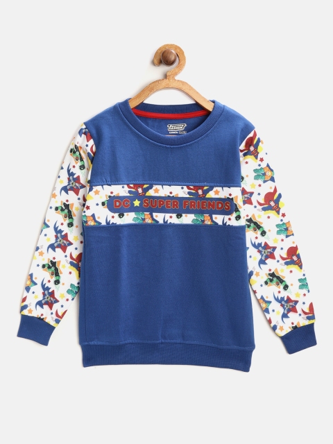 

Eteenz Boys Blue & White Superhero Printed Sweatshirt