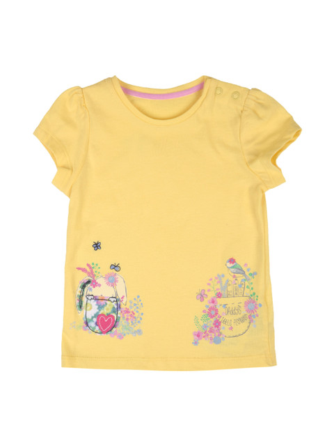 

mothercare Girls Yellow Printed T-shirt