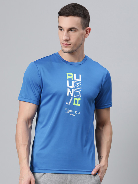

Alcis Men Blue Printed Round Neck T-shirt