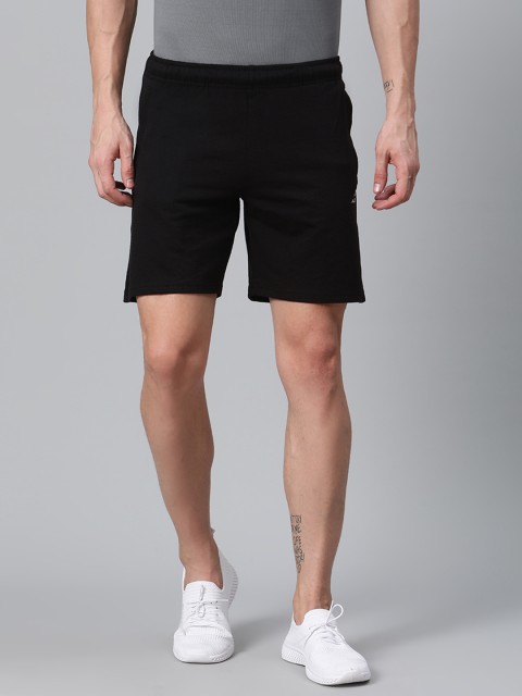 

Alcis Men Black Solid Slim Fit Sports Shorts