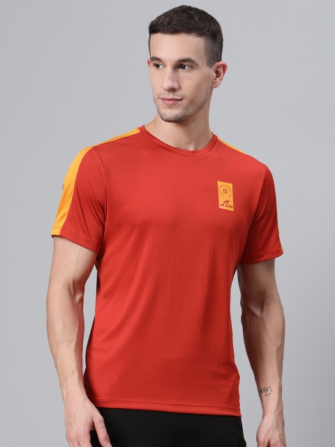

Alcis Men Rust Red Solid Round Neck Training T-shirt