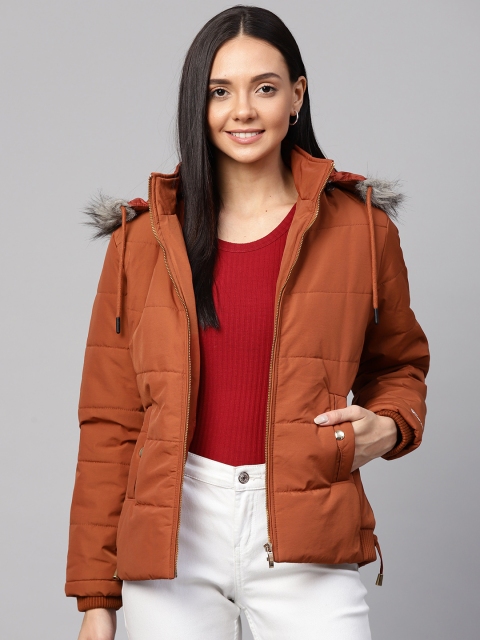 

Fort Collins Women Rust Orange Solid Parka Jacket