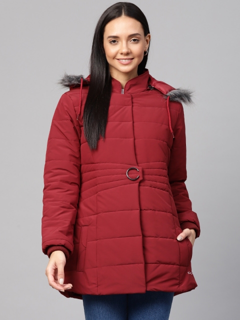 

Fort Collins Women Maroon Solid Parka Jacket