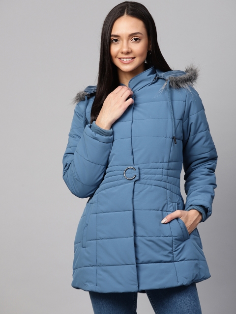 

Fort Collins Women Blue Solid Parka Jacket