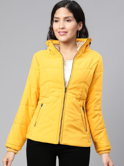

Fort Collins Women Yellow Solid Lightweight Padded Jacket