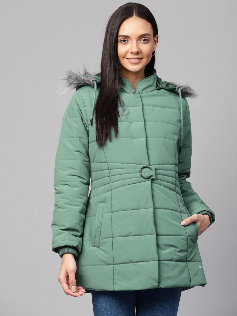 

Fort Collins Women Green Solid Parka Jacket