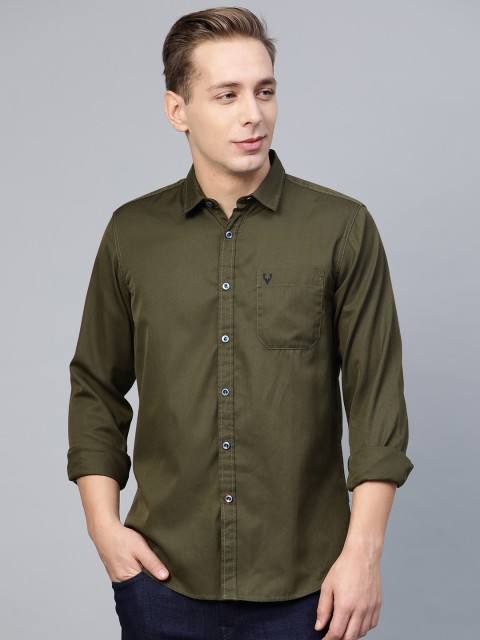 

Allen Solly Sport Men Olive Green Custom Fit Solid Casual Shirt
