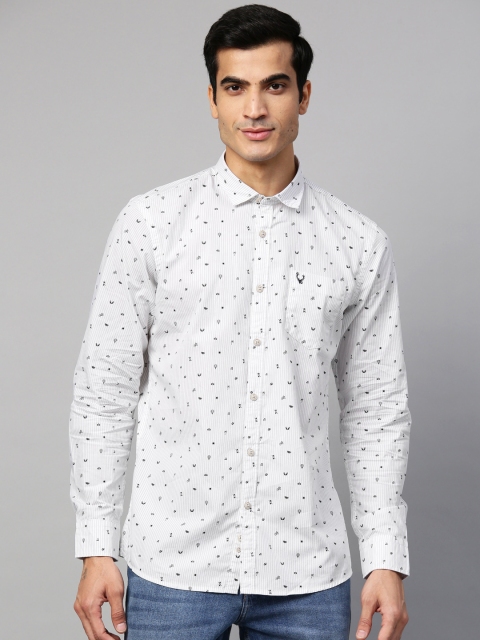 

Allen Solly Sport Men White & Black Custom Fit Printed Casual Shirt