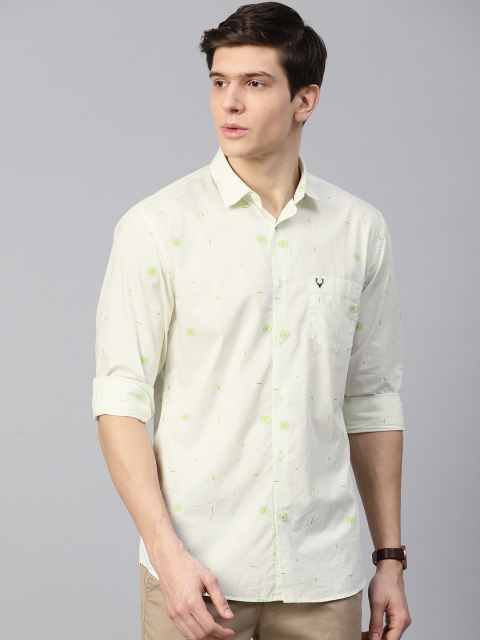 

Allen Solly Men Sea Green Regular Fit Printed Casual Shirt