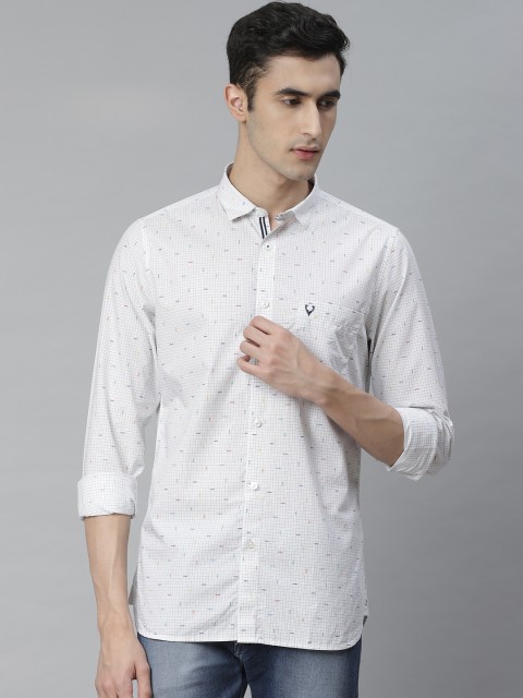 

Allen Solly Men White & Black Modern Slim Fit Checked Casual Shirt