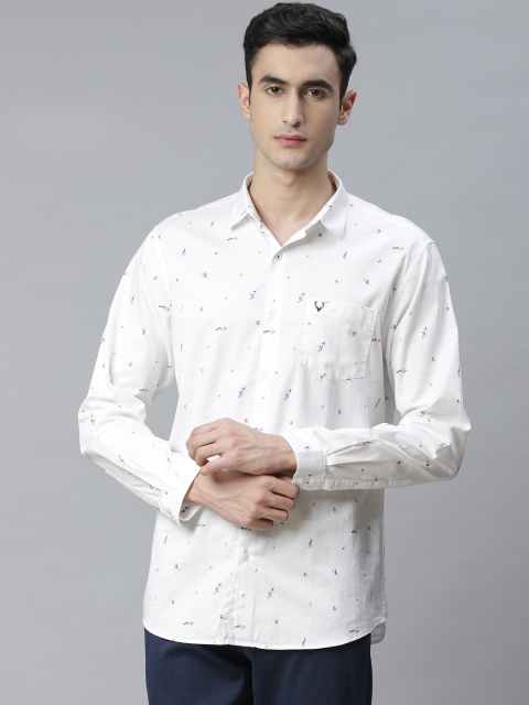 

Allen Solly Men White & Blue Regular Fit Bike Print Casual Shirt