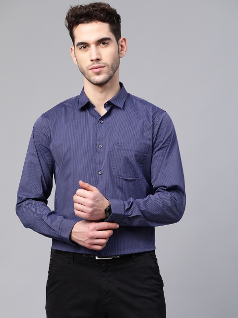 

Allen Solly Men Blue & Off-White Sport Fit Striped Smart Casual Shirt