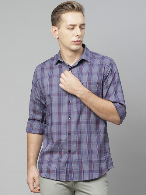 

Allen Solly Men Blue & Red Regular Fit Checked Casual Shirt