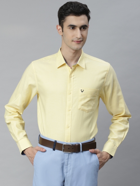 

Allen Solly Men Yellow Antiviral Protection Sport Fit Self Design Smart Casual Shirt