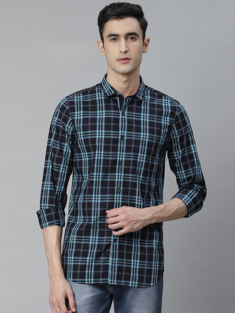 

Allen Solly Men Blue Modern Slim Fit Checked Casual Shirt
