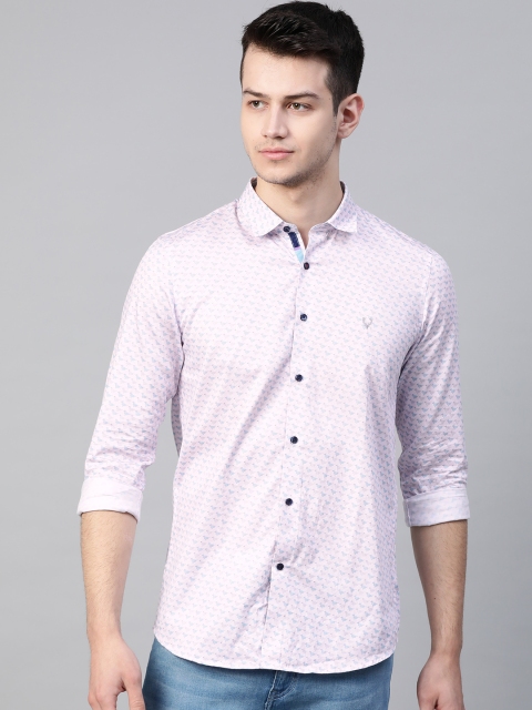 

Allen Solly Sport Men Pink & Blue Modern Slim Fit Conversational Printed Casual Shirt