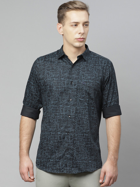 

Allen Solly Men Navy Blue HEIQ VIROBLOCK Printed Casual Shirt