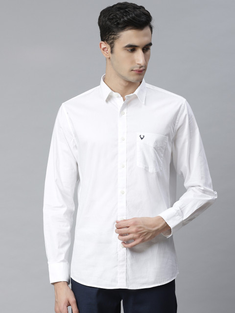 

Allen Solly Men White Antiviral Protection Sport Regular Fit Solid Casual Shirt