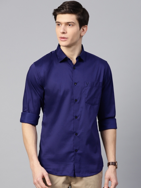 

Allen Solly Men Blue Sport Regular Fit Solid Party Shirt