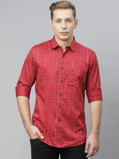 

Allen Solly Men Red & White Cotton Sport Fit Printed Casual Shirt
