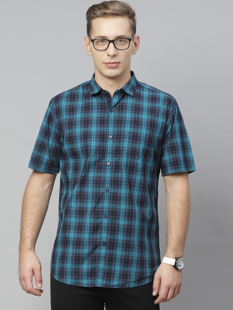 

Allen Solly Men Blue Heiq Viroblock Cotton Regular Fit Checked Casual Shirt