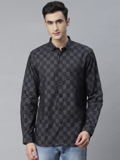 

Allen Solly Men Black & Charcoal Grey Sport Regular Fit Checked Casual Shirt