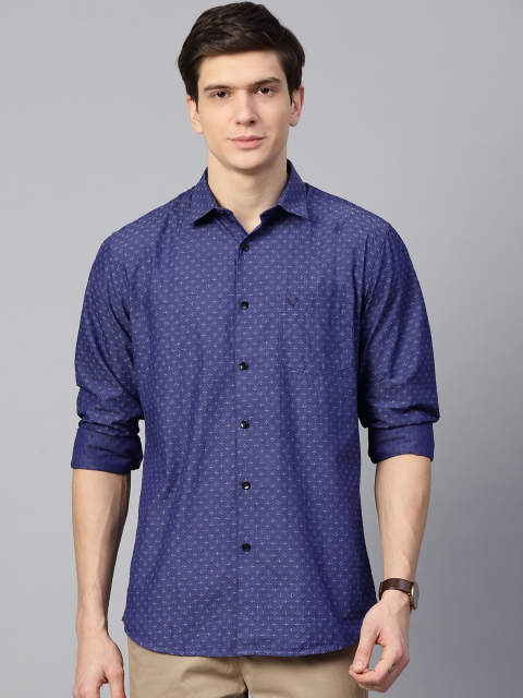 

Allen Solly Men Blue Regular Fit Self Design Casual Shirt