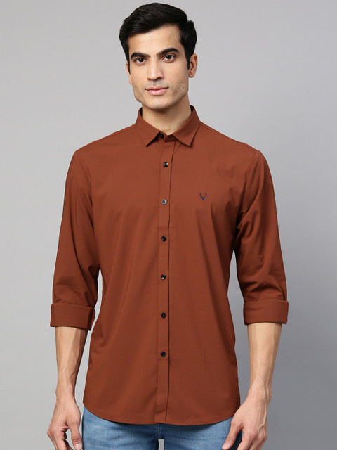

Allen Solly Men Rust Brown Sport Fit Solid Casual Shirt