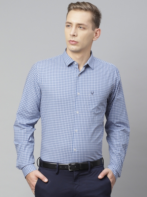 

Allen Solly Men Blue & White Regular Fit Checked Smart Casual Shirt