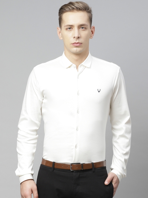 

Allen Solly Men Off-White Regular Fit Solid Casual Shirt